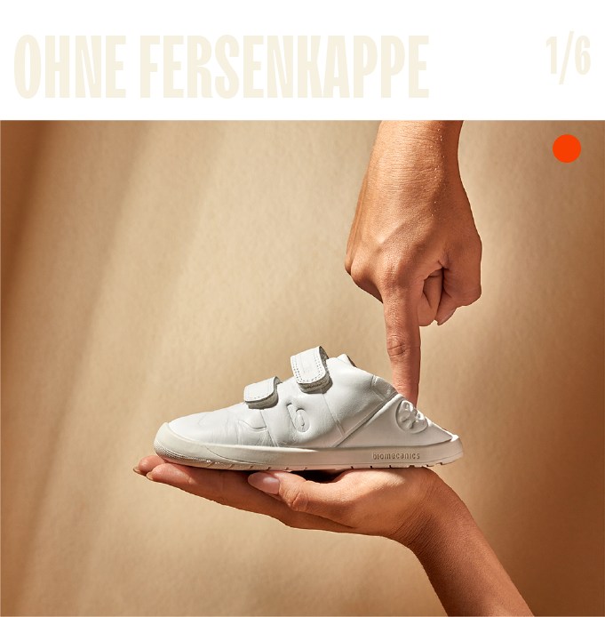 Wir innovieren bei der Entwicklung eines externen Stabilisators, um die internen Fersenverstärkungen in unserer gesamten ersten Schritt-Schuhkollektion  zu eliminieren. So wird die erlernte natürliche  Stabilität gesichert, ohne die Fußbewegung einzuschränken.